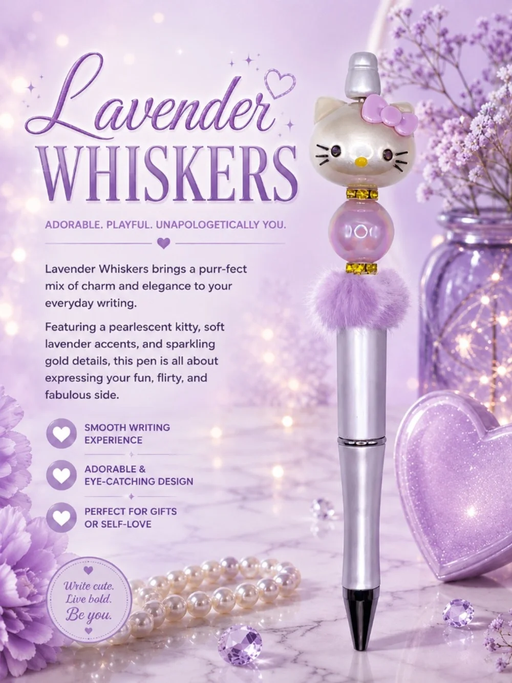 Lavender Whiskers Pens